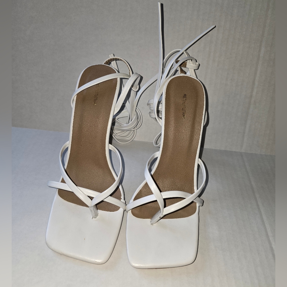 PrettyLittleThing White Strappy Sandals
